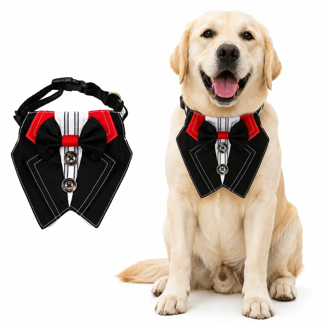 Koogal Pet Suit Bow Tie, Handmade Customizable, Adjustable Collar, Suitable for Cats and Dogs 3.3-94 Lbs, Halloween, Christmas, Wedding Essential