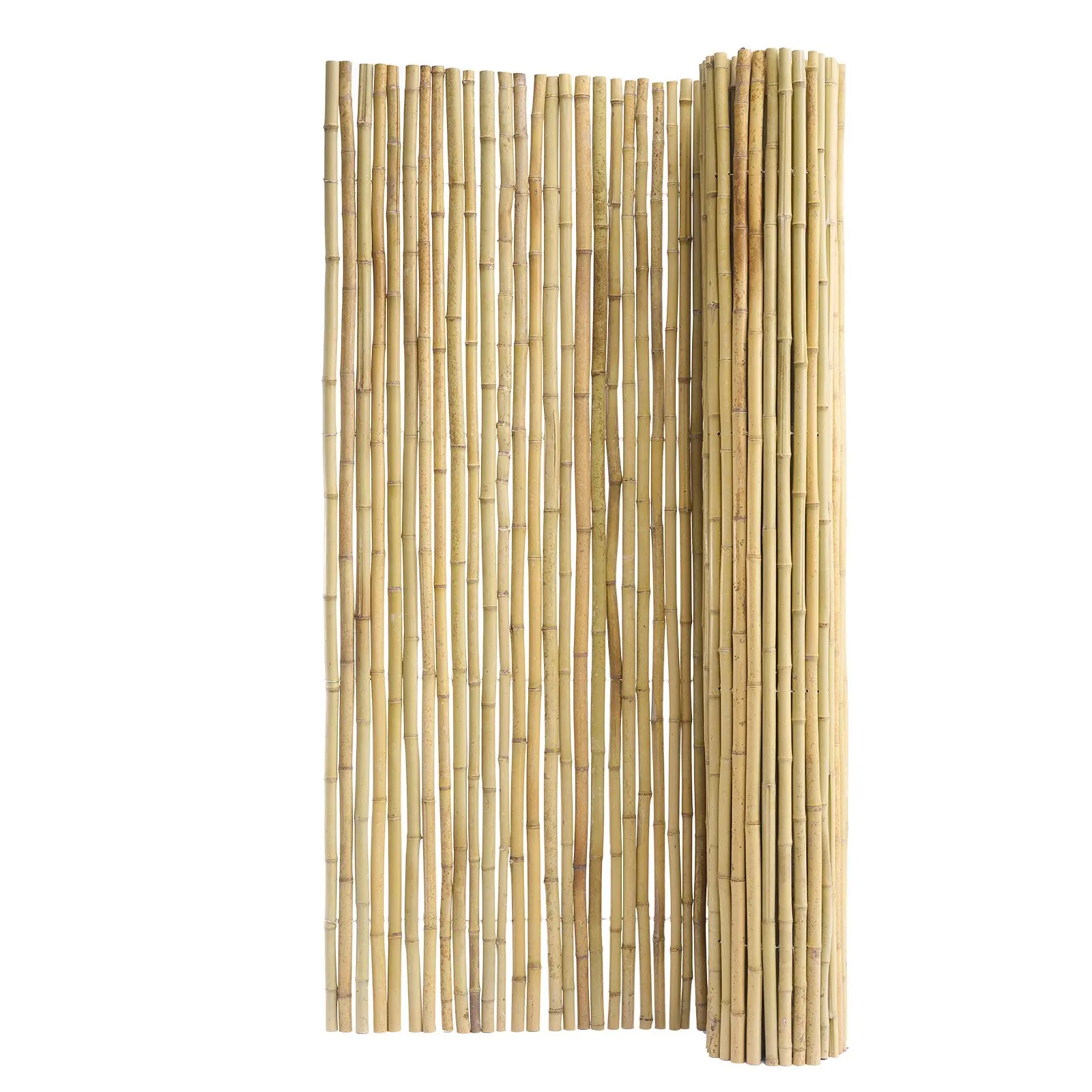Natural Rolled Bamboo Fence, Eco-Friendly Bamboo Privacy Fence 6 ft Hx 8 ft Lx 0.75 in D. Decorative Bamboo Privacy Screen for Garden, Backyard, Balcony, Patio, Pool Side