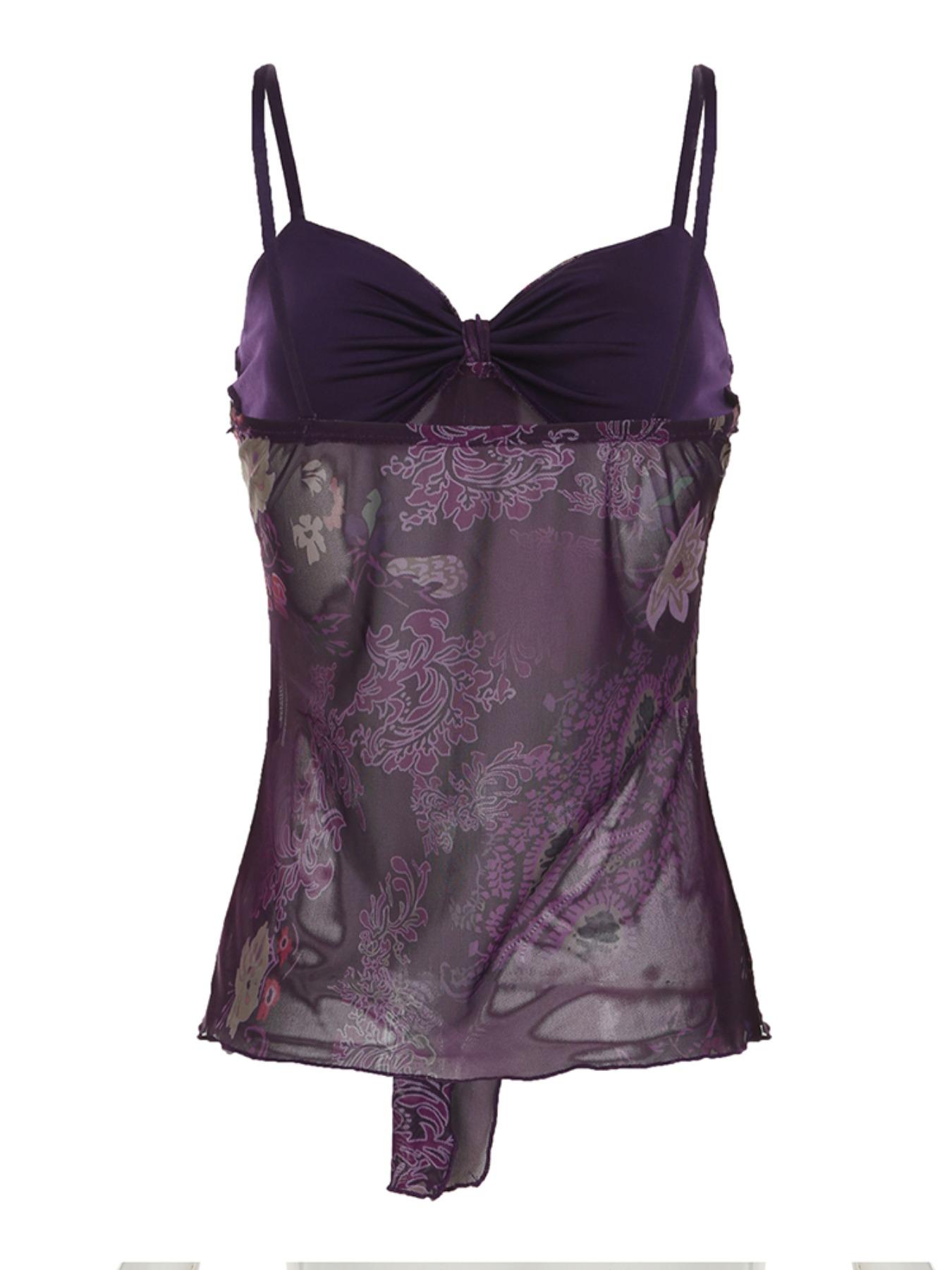 Women's Floral & Paisley Print Cami Top, Boho Sleeveless Spaghetti, Vintage Casual Top for Summer, Women's Clothing for Daily Wear