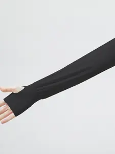 Unisex Solid Color Sun Protection Arm Sleeves, Breathable High Elasticity, Ideal for Outdoor Sports, Cycling and Running