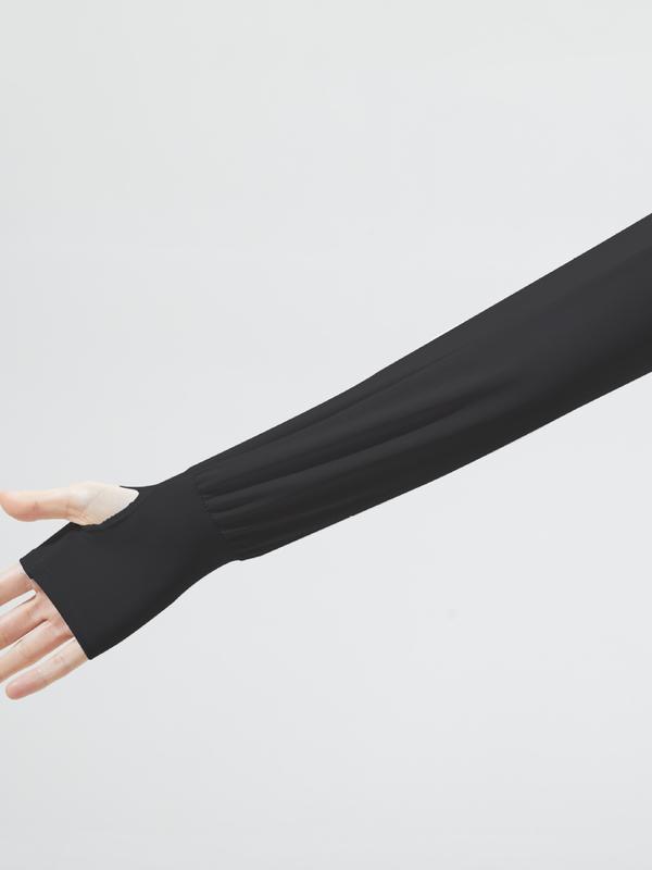 Unisex Solid Color Sun Protection Arm Sleeves, Breathable High Elasticity, Ideal for Outdoor Sports, Cycling and Running