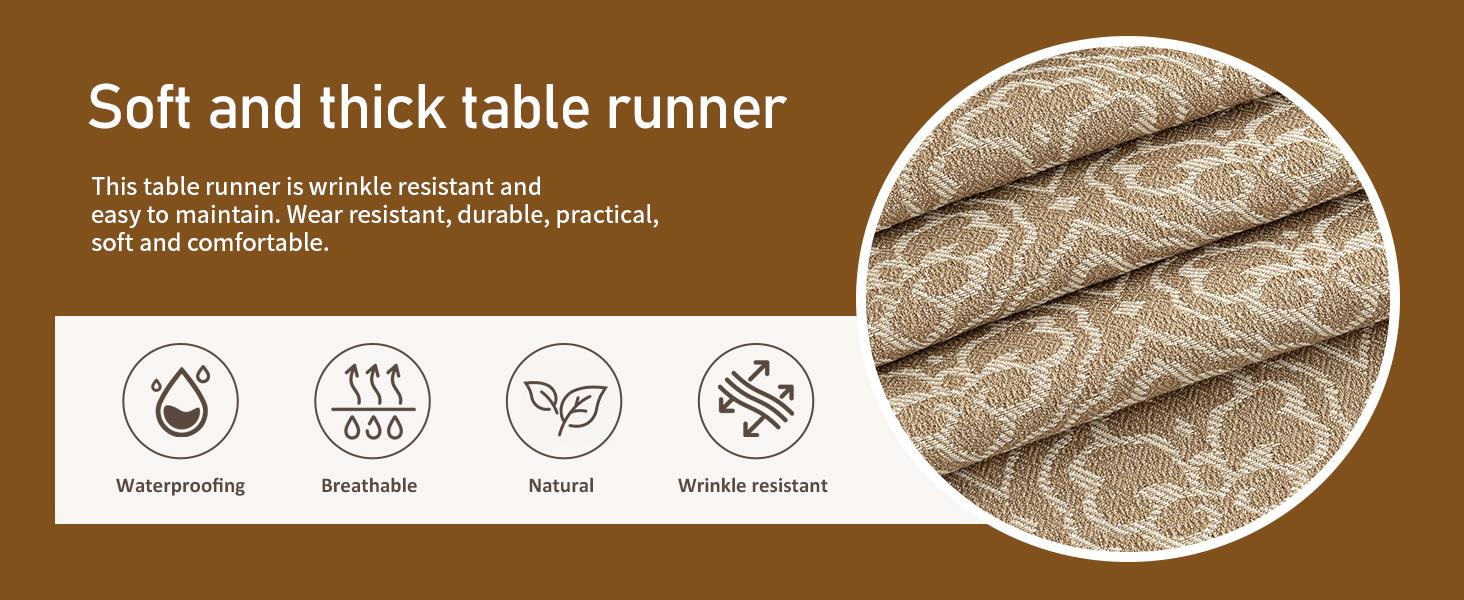 Table 63 Inches,Waterproof Boho with Tassel,for Coffee Table