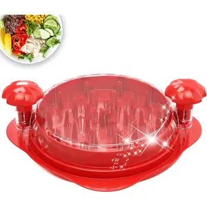 XL Chicken Shredder, Large Pro Meat Shredder Tool Twist with Ergonomic Handle, Strong Non-Slip Base, Dishwasher Safe, Kitchen Chicken Grinder for Ground Food, Vegetables, Red