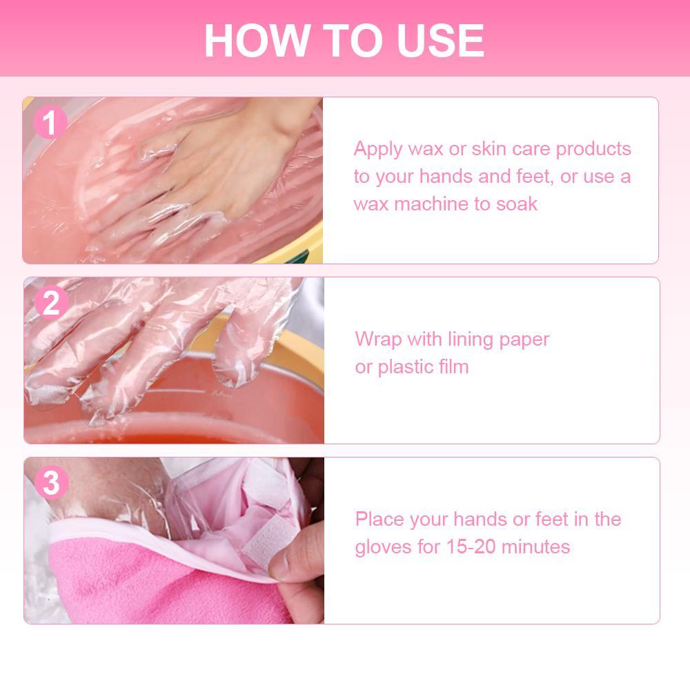 Paraffin Wax Bath Gloves & Foot Covers Set, 1 Pair Paraffin Wax Bath Gloves & 1 Pair Hot Wax Footmuffs, Suitable for Women's Daily Hand and Foot Care, Masks, Body Care