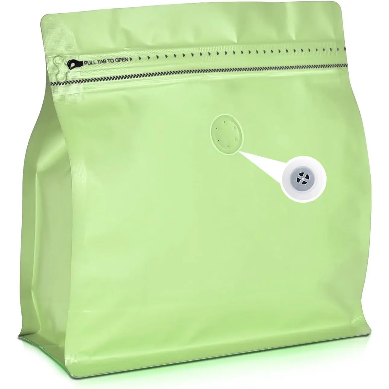 50 Count 8oz Coffee Bags with Valve,1/2 lb Vented Coffee Beans Packaging Bags High Barrier Aluminumed Foil Flat Bottom Heat Sealed Side Zipper Resealable Storage Bag for  or Business(Green)