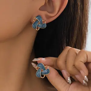 [Geometric Flower Earrings] 1 Pair of Fashionable Geometric Irregular Hollow Rotating Flower Earrings Suitable for Daily and Party Wear, For Teenager