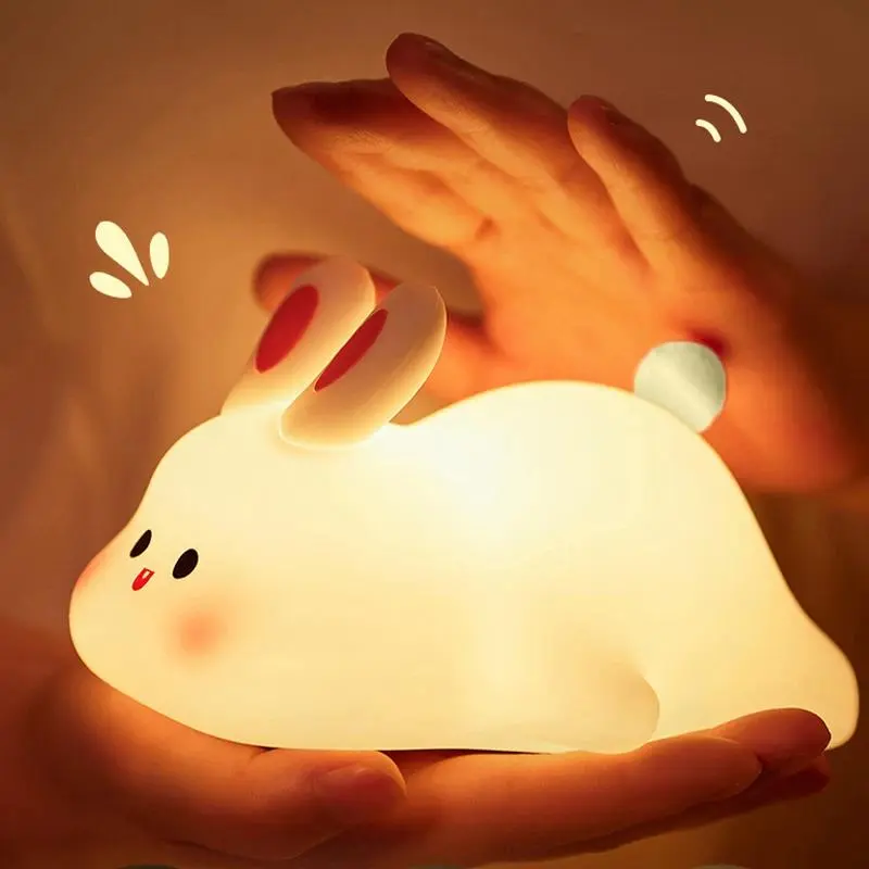 Easter Bunny Lamp Panda Light Ornament Cute Rabbit Lamp Decorations Desk Accessories Cartoon Reading Light Easter Gifts