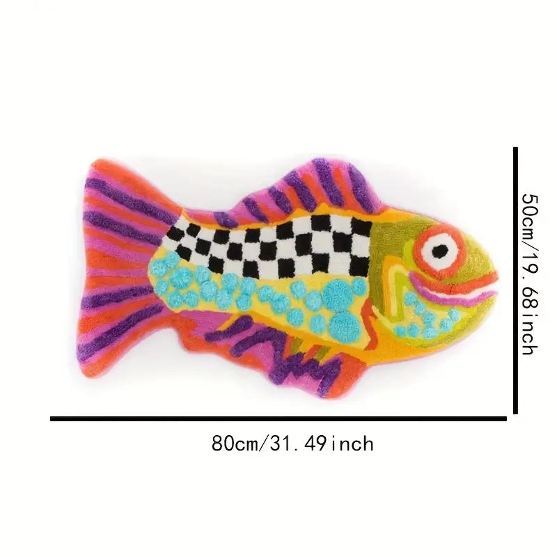 Creative Colorful Ugly Fish Bath Mat, Irregular Shape Absorbent Thickened Shower Room Foot Pad, Bathroom Door Mat, Home Decor