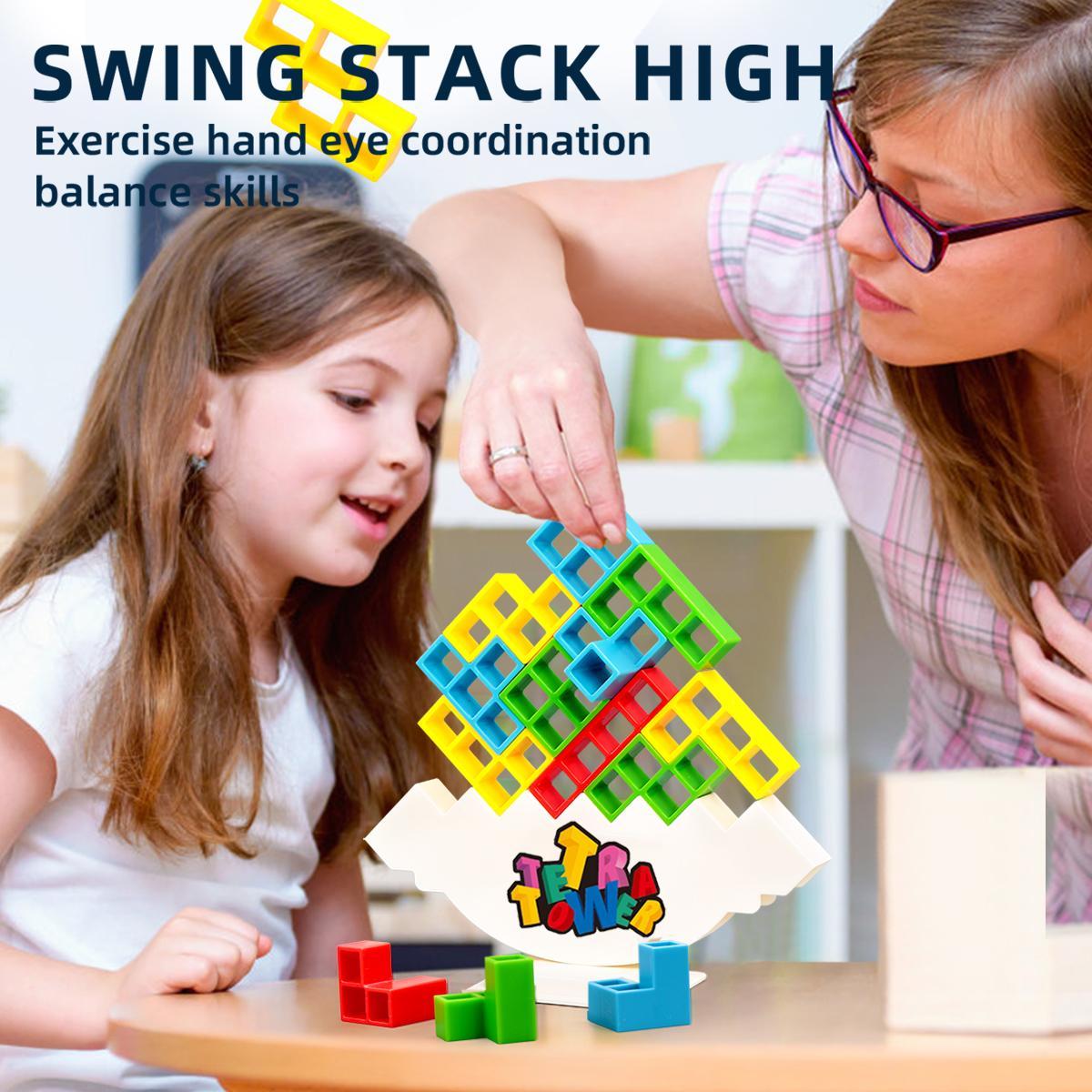 Colorful Building Blocks Toy Set, Balance Stacking Model Building Toy, Parent-child Interactive Toy, Educational Building Toy for Kids, Family Fun Game, Blocks Tower Game, Birthday Gift