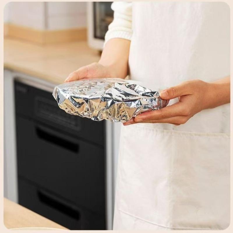 10pcs Food-Grade Reusable Aluminum Foil Heat Preservation Covers, Table and Bowl Lids to Keep Food Warm, Fresh, Dust-Proof & Insulated
