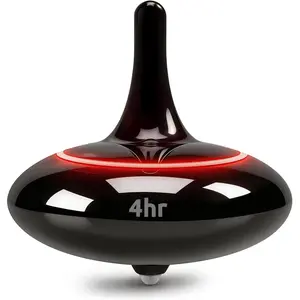 4-Hour Long Spin Rechargeable LED Spinning Top Color Changing Light Show Fidget Toy Electric Gyroscope for Focus & Stress Relief for Kids & Adults Perfect Desk Home Gift Light Black
