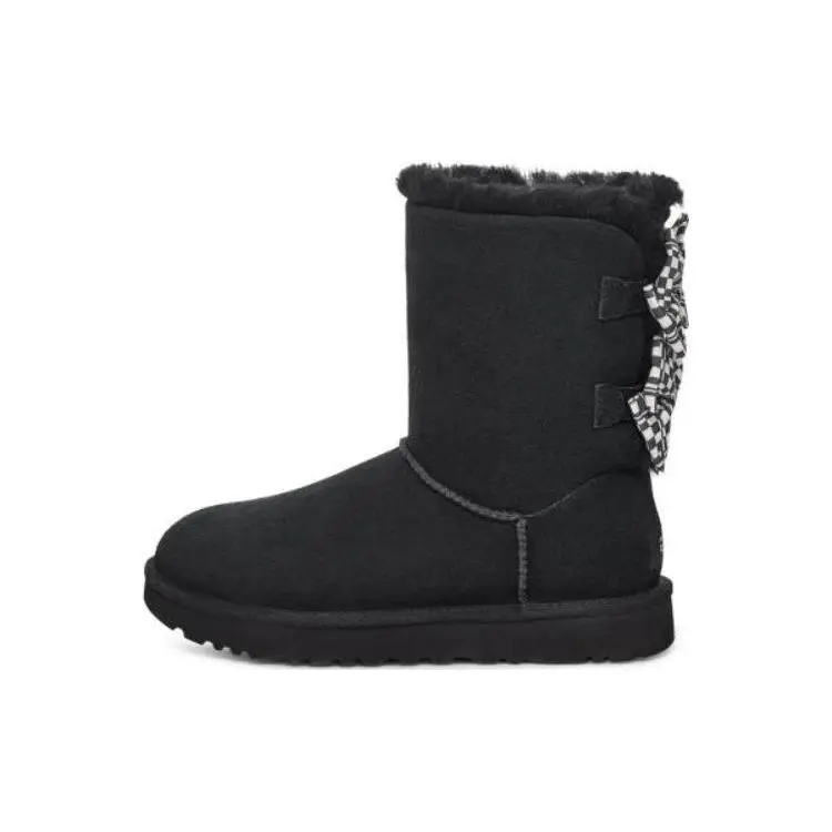 UGG Classic Plaid Bow Mid-Calf Snow Boots 1138131-BLK
