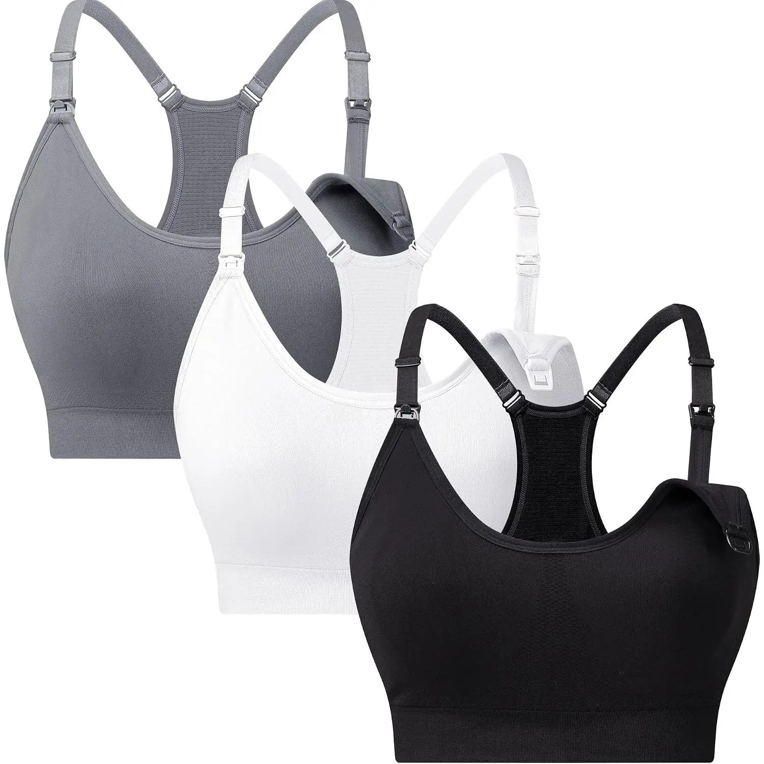 3 Pack Sports Nursing Bra for Breastfeeding Supportive Bralette Pregnancy Maternity Wirefree Support for Women