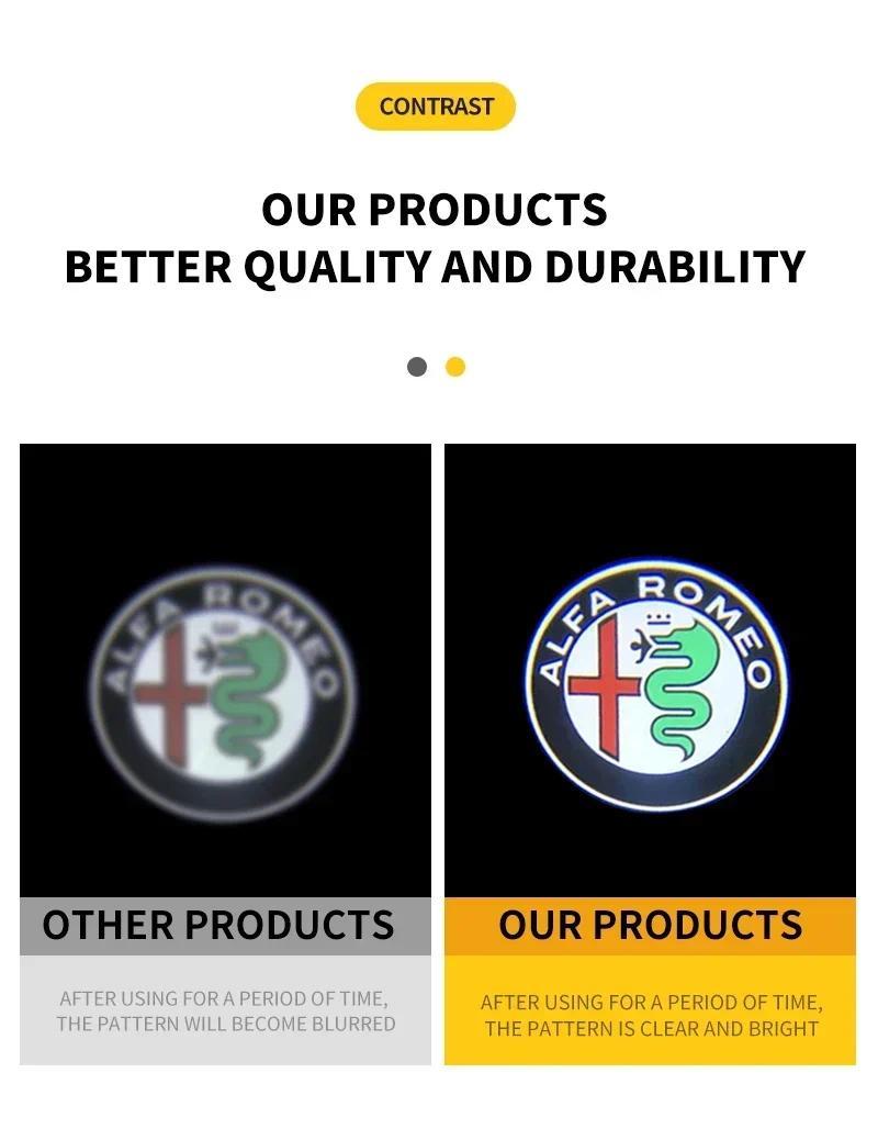 2pcs LED Car Door Welcome Light Projector Logo for Alfa Romeo 147 156 166 159 Mito Stelvio Brera Spider Giulietta Giulia 2pcs LED Car Door Welcome Light Projector Logo for Alfa Romeo 147 156 166 159 Mito Stelvio Brera Spider Giulietta Giulia