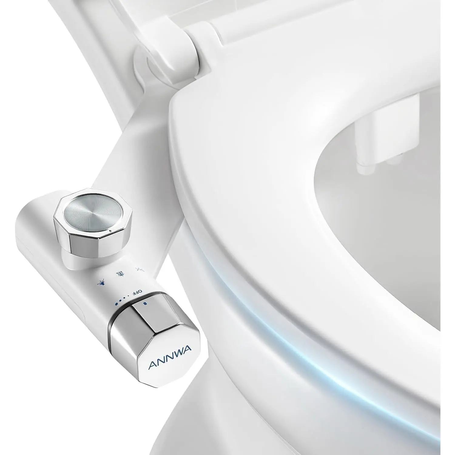 Non-Electric Bidet Attachment for Toilet Seat, Dual Clean Nozzles 3 Modes Adjustable Water Pressure with Pressure Controls for Feminine/Posterior Wash