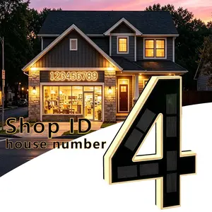 4.7Inch solar digital light, solar LED house number, outdoor solar house number, house number light, Lighted House Numbers, outdoor lighting, outdoor home decoration, suitable for residences, apartments, hotels, villas