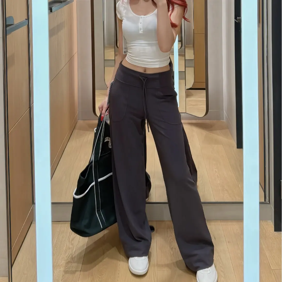 Yoga wide-leg pants loose sports women's trousers straight down and thin Womenswear Bottom