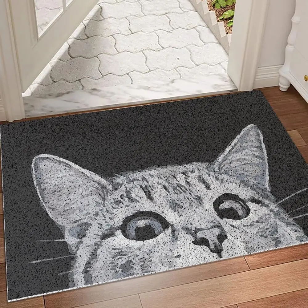 Cat Door Welcome Mat - Outdoor Entrance, Durable Doormat for Indoors & Outdoors, High Traffic Areas, 17x29