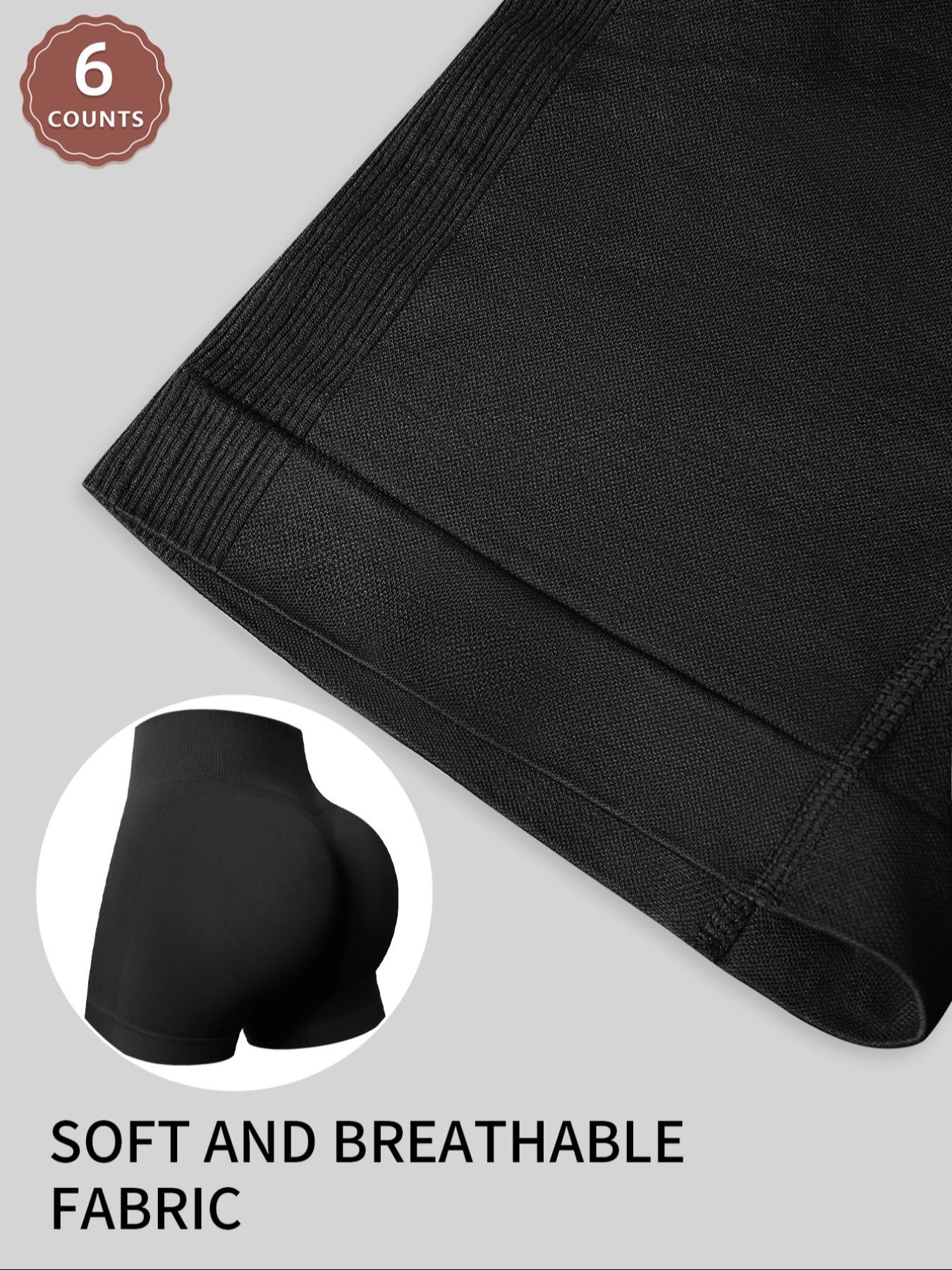 6 Pack Seamless High Waist Ladies Underwear, Casual Yoga Boyshorts, Tummy Control and Butt Lifting Print Shorts for All Seasons