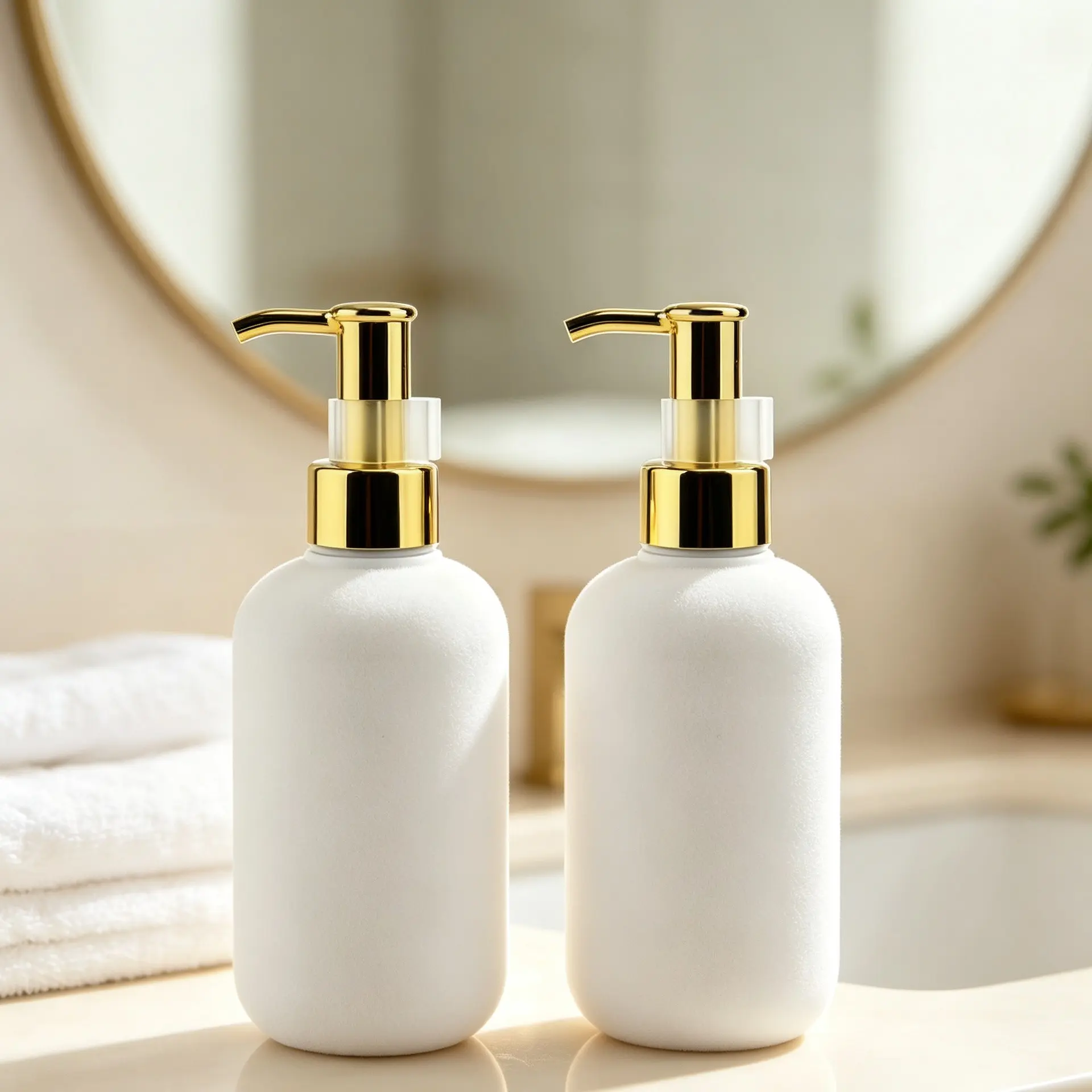 2-Pack 200ML Velvet Pet Dispenser Bottles, Pump, Leak-Proof Reusable Travel Containers, Beauty Salon Hotel Use