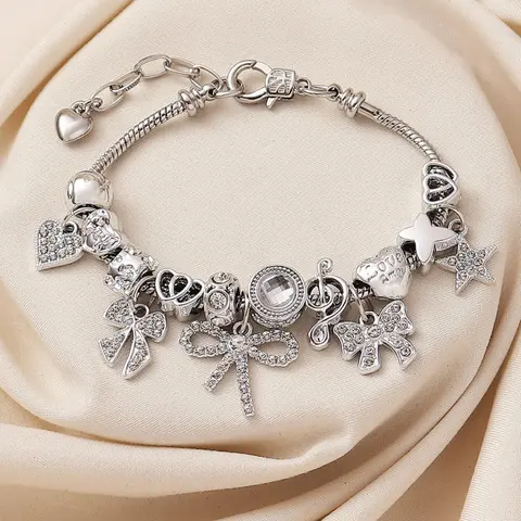 【Black Friday】Women's Elegant Bow & Heart Design Charm Bracelet, Exquisite Trendy Fashionable Casual Jewelry for Women & Girls as a Gift #GLOBAL PICKS