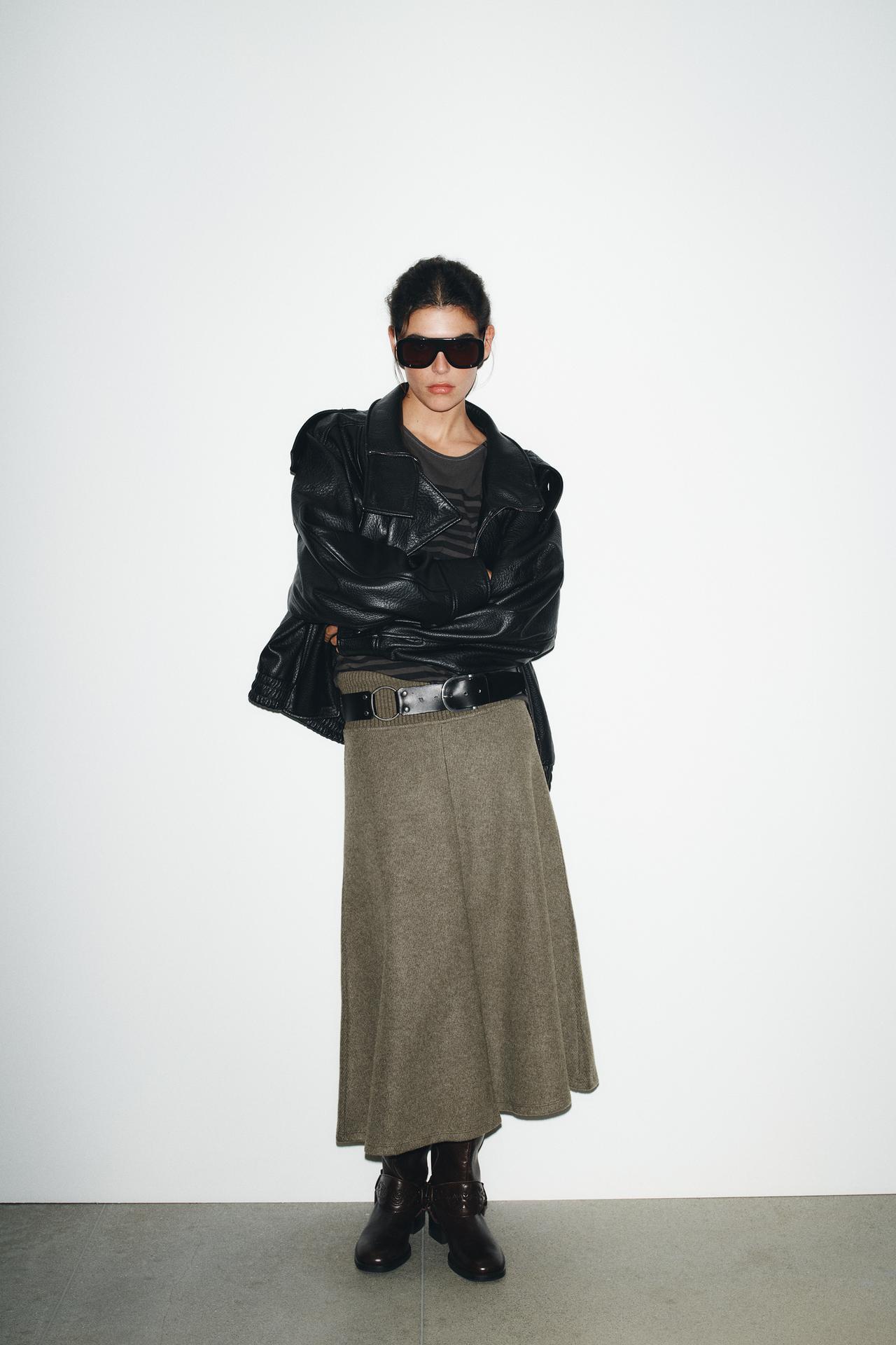 Faux Leather Stand Collar Oversized Moto Jacket, Elastic Hem Motorcycle Streetwear, Casual Long Sleeve Water- and Wind-Resistant Outerwear for Spring & Fall, Ladies Clothes for Daily Wear, Chic Outerwear, Coats