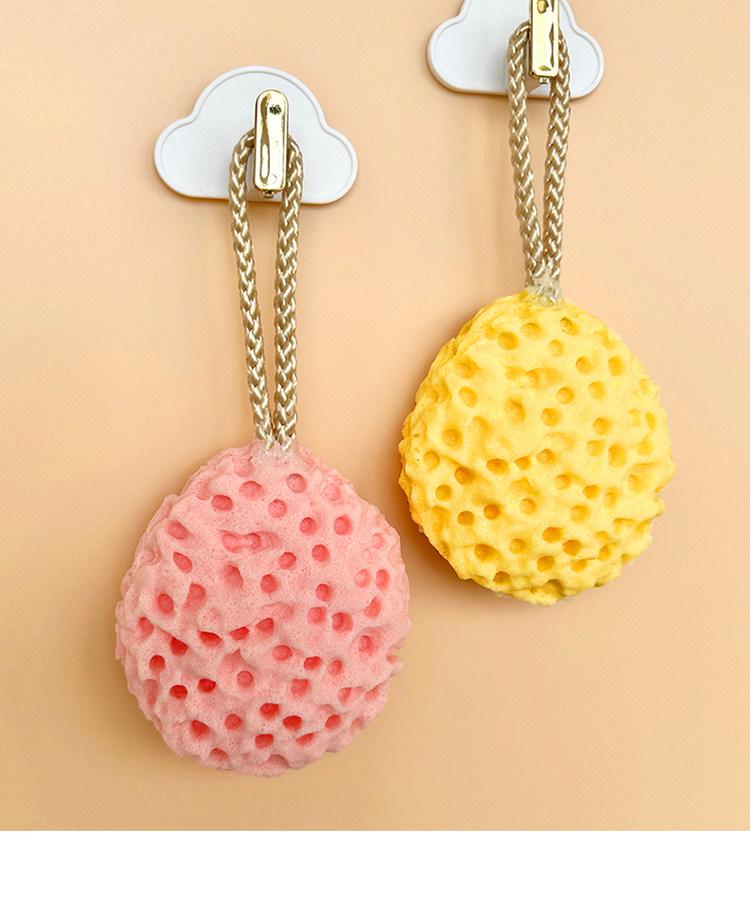 Cheese-shaped honeycomb bath sponge, extra-large soft bath brush, expands when wet to produce rich foam, durable and not easily disintegrated body exfoliator