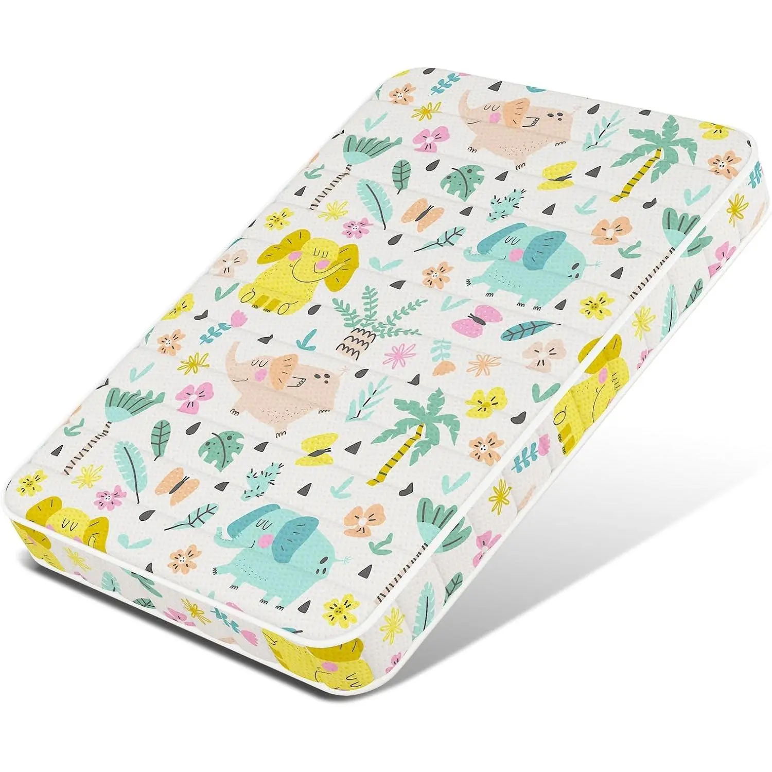 3 Inch Mini Mattress, 38" Lx26 W Mattress, Toddler Mattress with No Gaps Edge Reinforcement High Density Foam, Odorless and Steady, Elephant