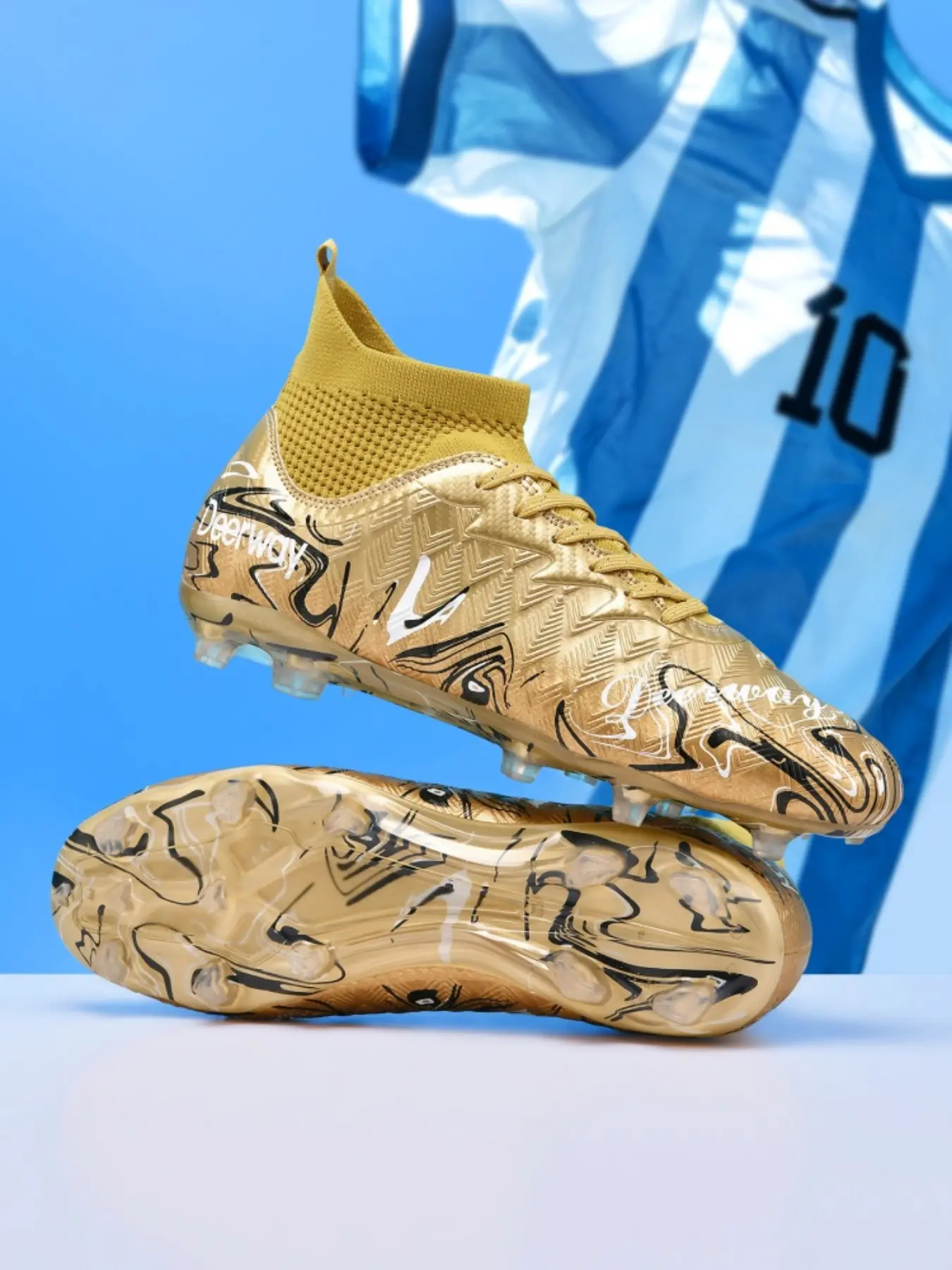 High-Quality Unisex Football Shoes, Durable Sports Cleats, All-Season Wear, Ag Nails, Suitable for Adults, Students, Teens, High Top Fg Boots