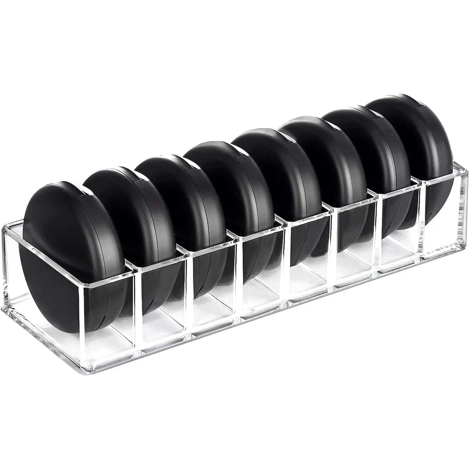 Clear  Makeup Compact Organizer, 8 Spaces  Organizer Stand Eyeshadow Pallet Storage for Lipstick Bronzer  Highlighter, Skincare  Display Cases for Bathroom