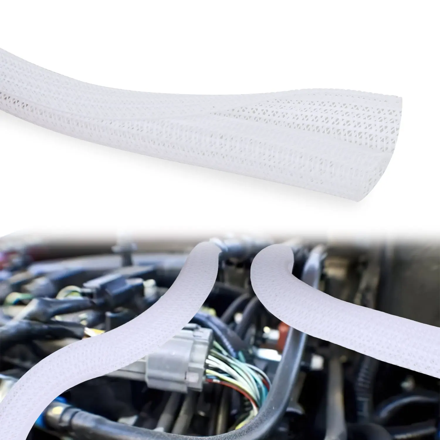 Nilight 10ft-1/2inch White Cable Management Sleeves Nilight 10ft-1/2inch White Cable Management Sleeves