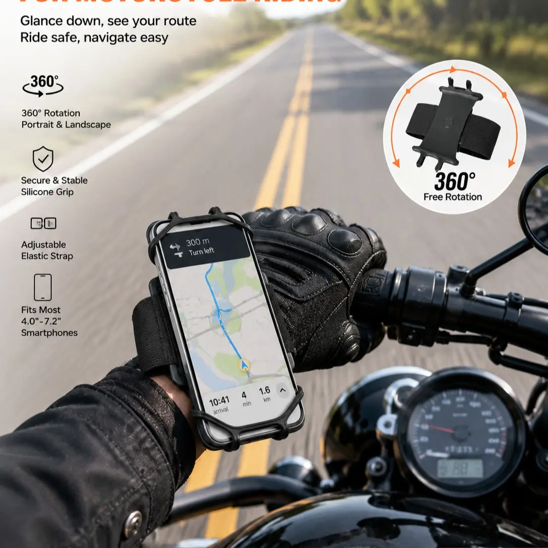 Rotatable Arm Phone Holder, Outdoor Sports Running Cycling Wrist Strap, Secure Mobile Mount, 1 Piece Abs Material, No Ca Prop 65