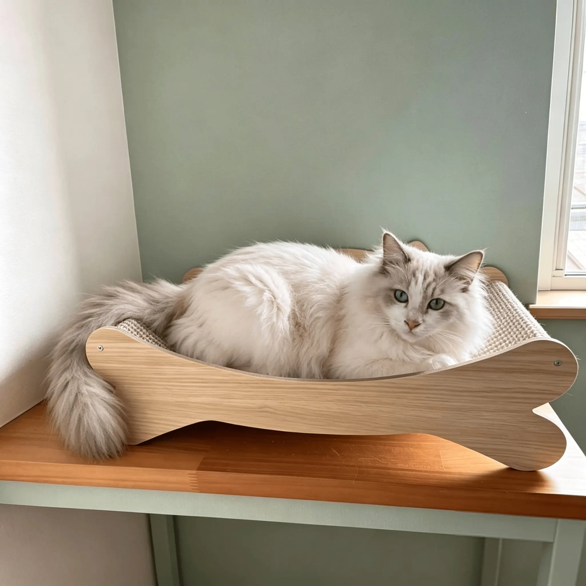 Three-In-One Cat Scratcher, Bed, and Lounge Chair, Sisal Material, Durable, Shed-Resistant, All-Season Use, Ideal for Cats