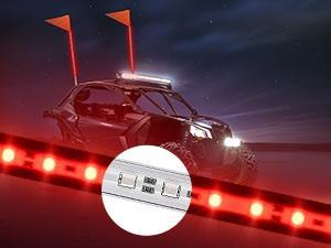 Nilight 1PCS 3FT LED Whip Light with Aluminum Base Red Color Safety  Pole Lighted Antenna Whips for RZR Polaris Dune Buggy Off-Road Truck UTV ATV