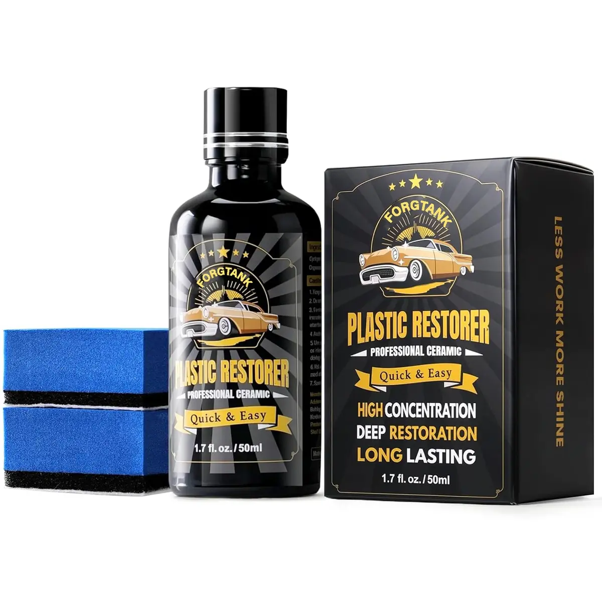 Plastic Restorer Cars Trim Restorer Ceramic Crystal Coating 6 Months+ with UV Protection Restore Automotive Exterior Protectant