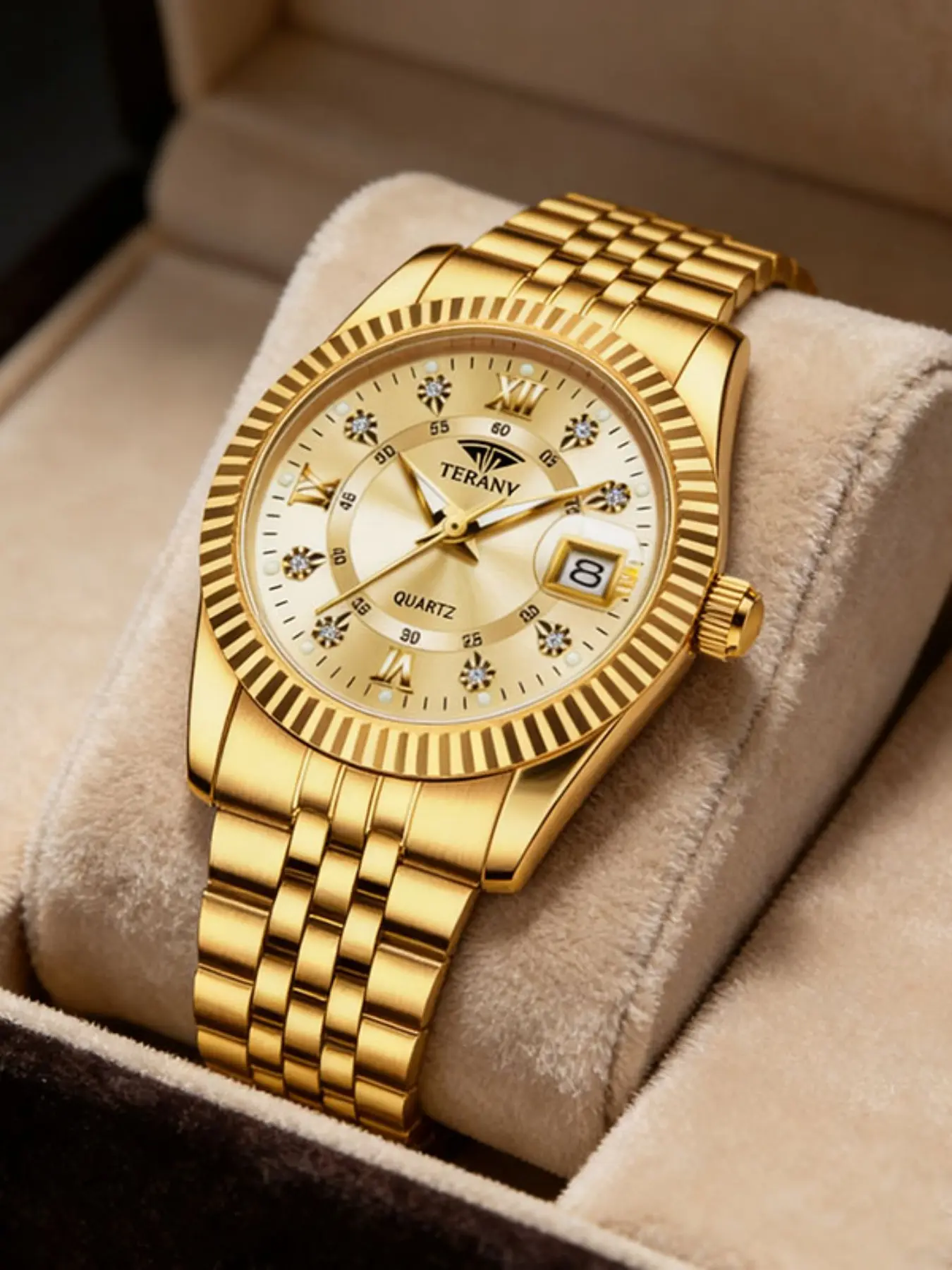 Men's Round Dial Quartz Watch, Fashionable Business Watch, Perfect for Parties, Elegant Gift Box Included, Modern Stylish Accessory