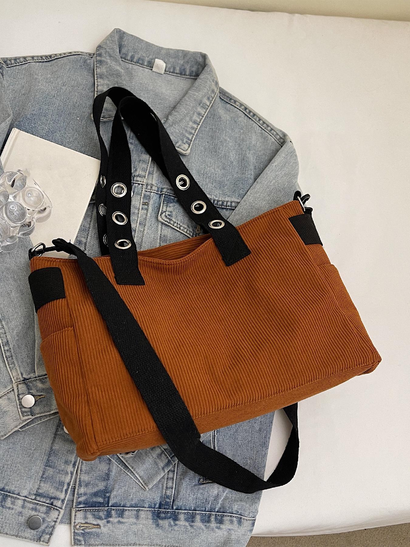 Punk Style Studded & Chain Decorated Crossbody Bag, Multi-pocket Shoulder Bag for Women, Casual Trendy Versatile High-quality Daily Commuting Bag, Fashionable Crossbody Bag