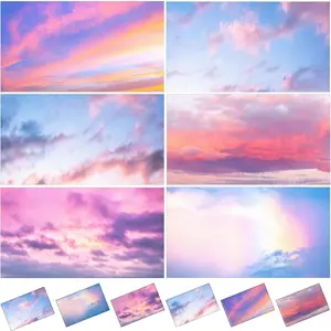 6 Pcs Fluorescent Light Covers for Ceiling Lights with 48 Magnets Decorative Magnetic Light Filters for Classroom Office Kitchen Decoration Sunset