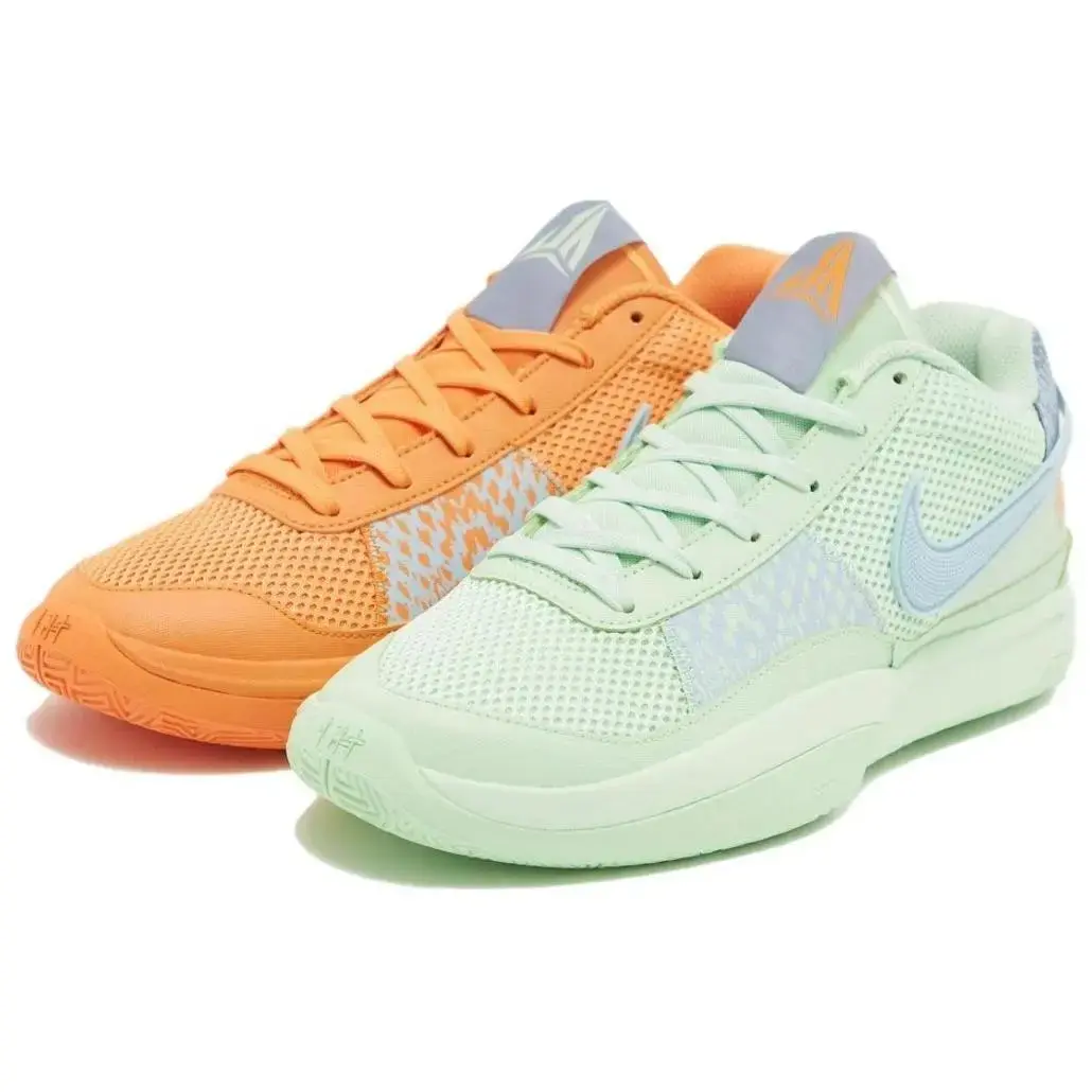 Nike Ja 1 Morant Low-Top Basketball Shoes for Men – Green and Orange Colorway Verifiable, with credentials and supporting global authentication