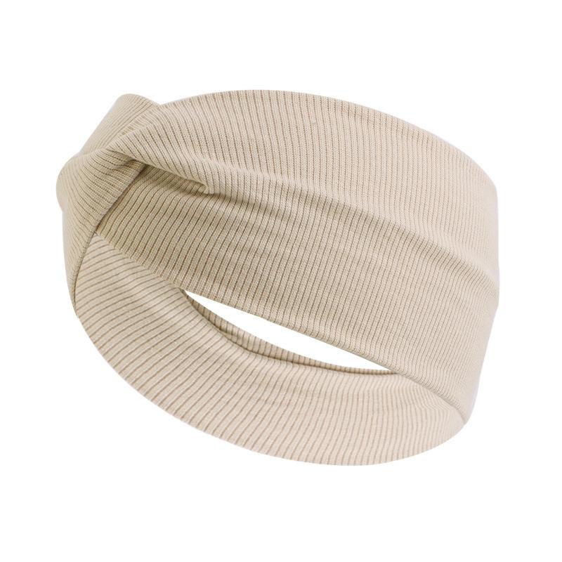 New Cross-border Cross Yoga Headband Elastic Knitted Sweet Face Washing Sports Headband Postpartum Hair Tie Hair Bun Headband for Women
