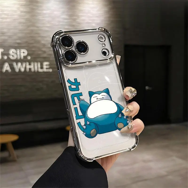 Snorlax Cute Anime Aesthetic Custom Smartphone Case, Soft Silicon TPU Shockproof Handheld Device Protection for iPhone 17/16/15/14/13/12 Plus Pro Max Ultra & Samsung 22/23/24/25 Plus Pro Max Ultra