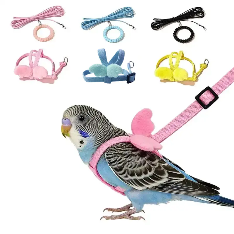 Bird Training Supplies Parrot Flight Harness with Leash - Escape-Proof Small Adjustable Vest, Easy to Put On User-Friendly Outdoor Gear for Bird Owners, Fun for Cockatiel, Budgie, Lovebird