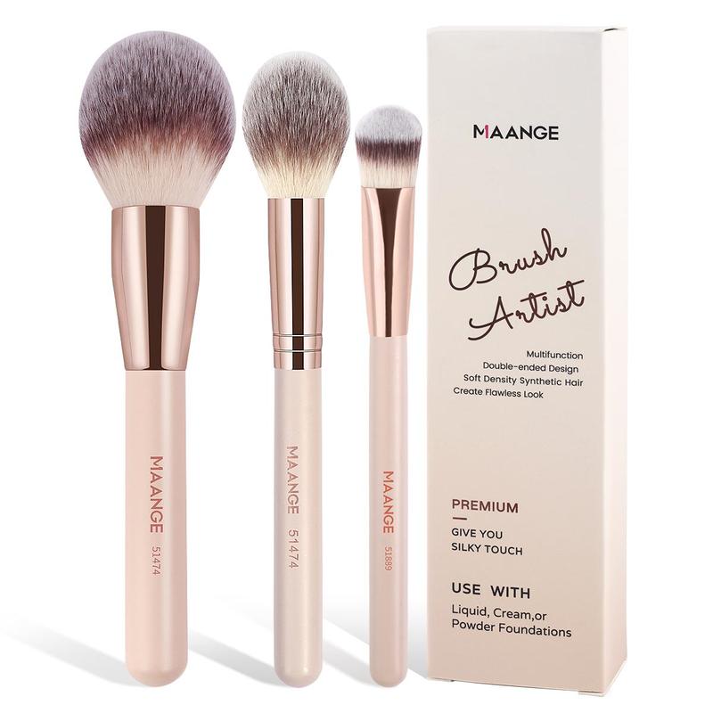 MAANGE 1pc/2pcs/3pcs Professional Facial Synthetic Makeup Brushes Flat Head Triangle Brush Concealer Brush Powder Brush Blush Brush Foundation Brush Makeup Tool,Makeup Accessories Gifts for Friends