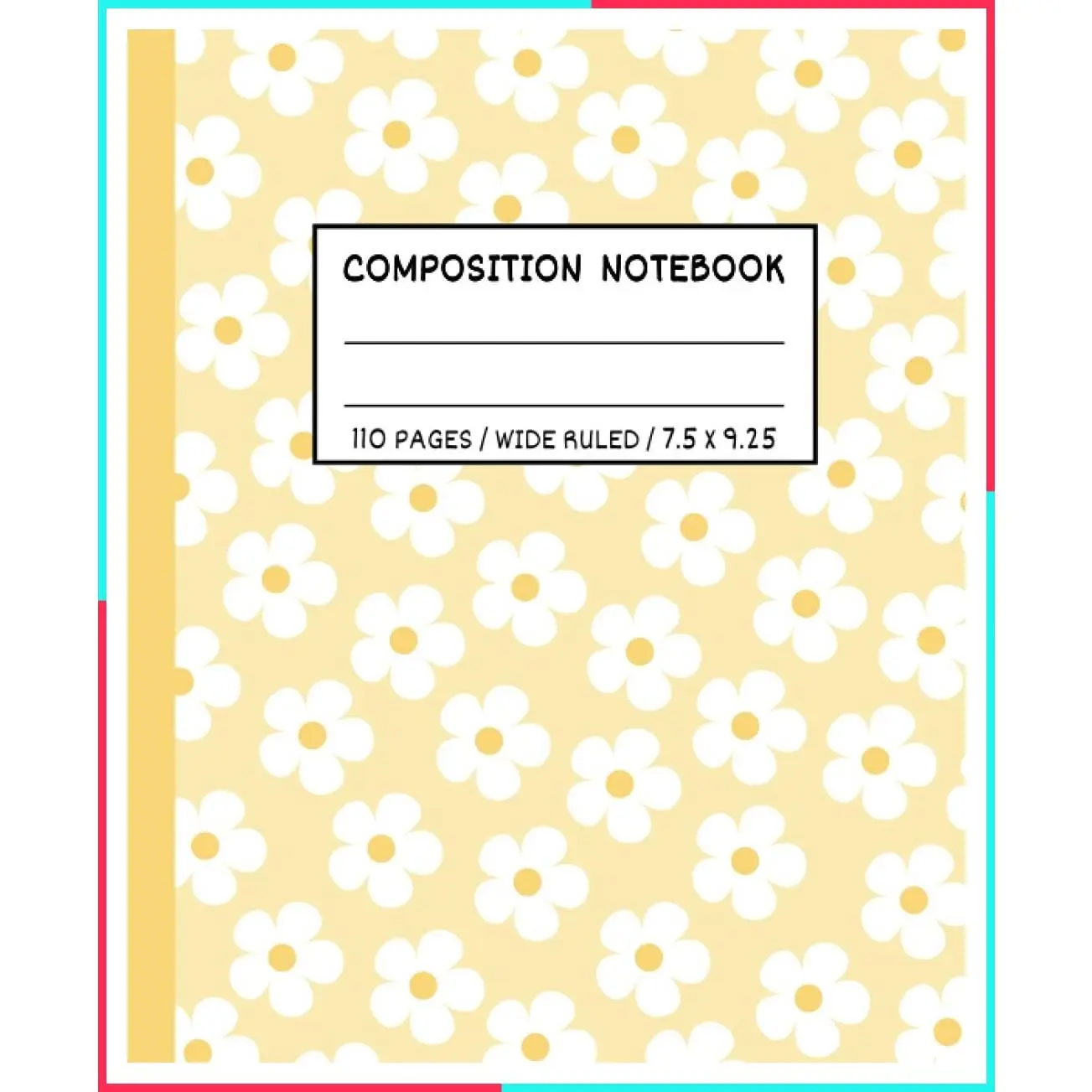 Yellow Wide Ruled Composition Notebook | Aesthetic Cute School Supplies for Teen Girls