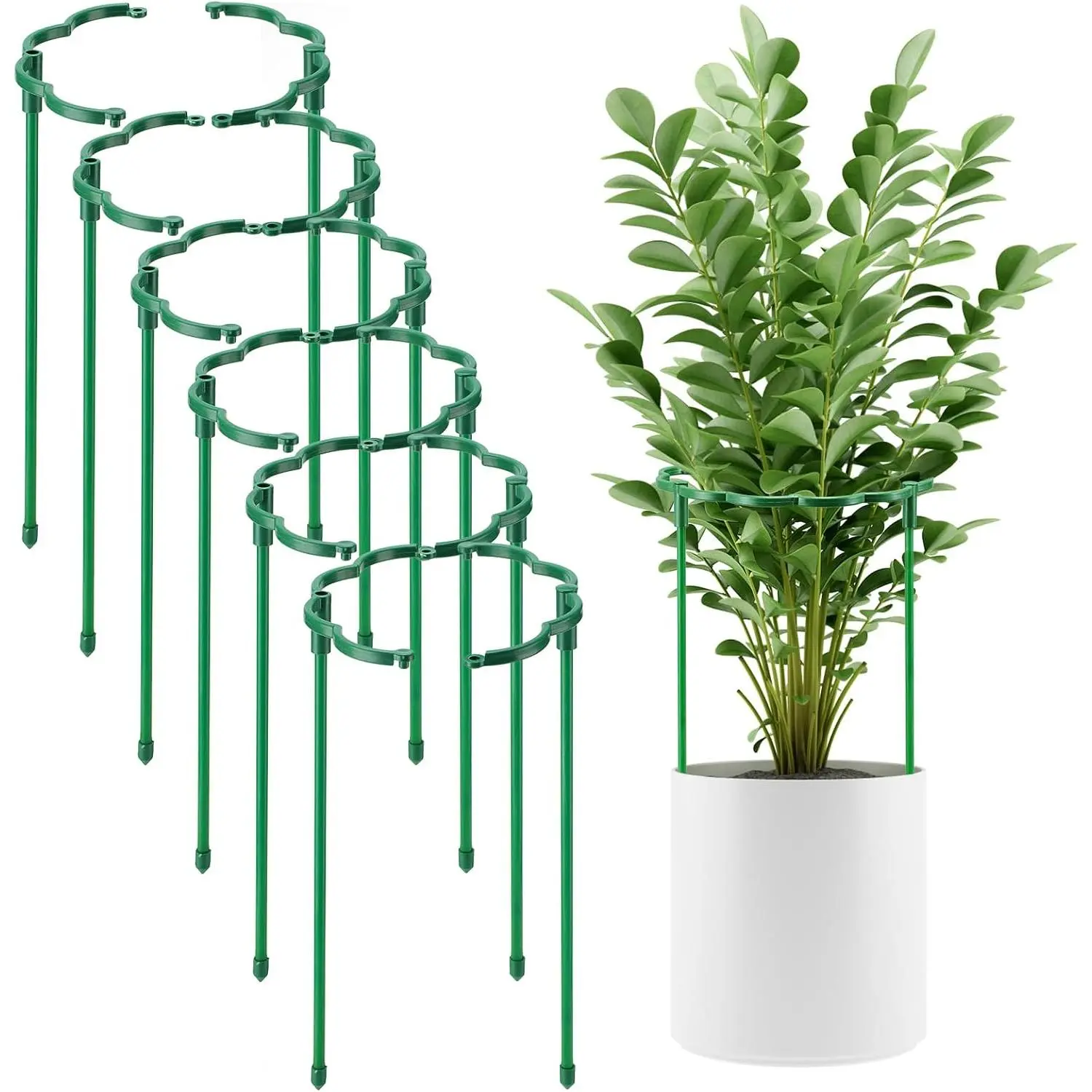 12 Pack  Support Stakes Sets - Versatile  Cages, Stackable Garden Flower Support, Small  Stakes for Indoor ,Tomato,Monstera, Peony, Hydrangea, Climbing