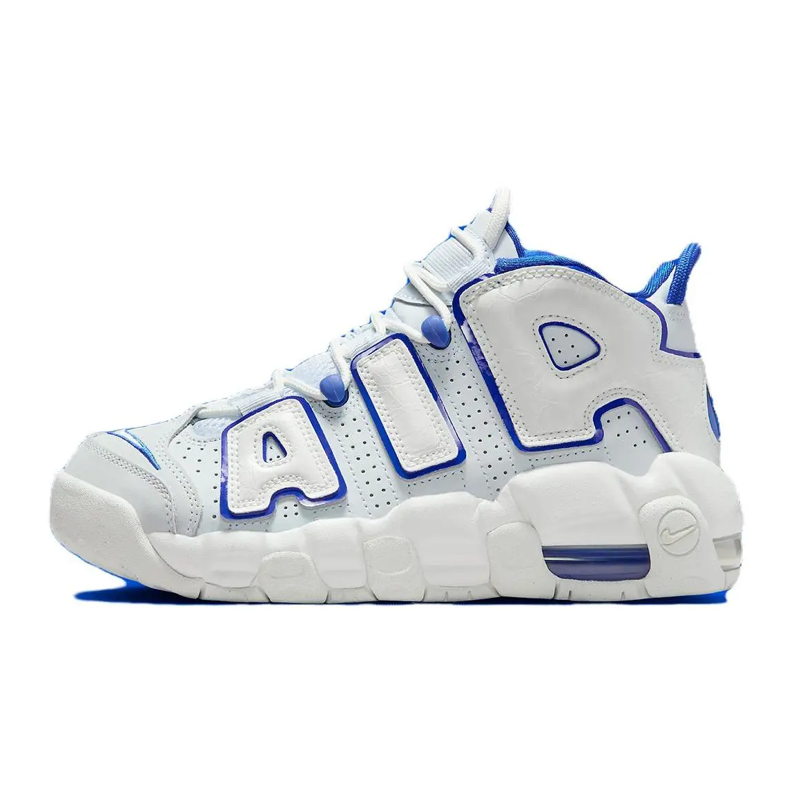 NIKE Men's Air More Uptempo GS Casual Trainers, White Royal, Youth Sizes, Style Code FN4857-100