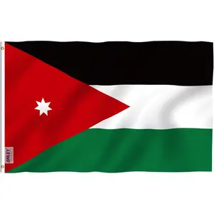 ANLEY Fly Breeze 3x5 Feet Jordan Flag - Vivid Color and Fade proof - Canvas Header and Double Stitched - Hashemite Kingdom of Jordan Flags Polyester with Brass Grommets 3 X 5 FT