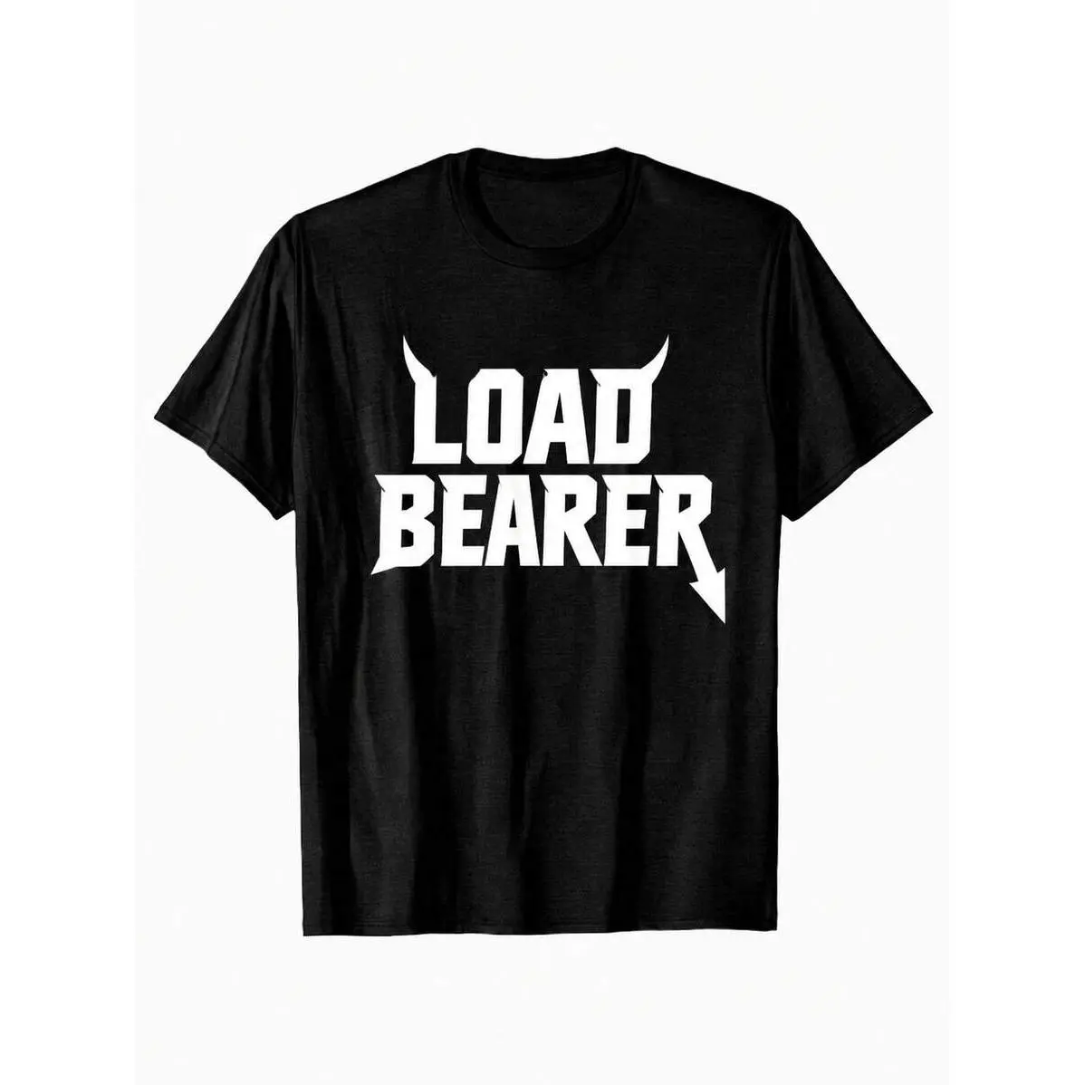 Short Sleeved T-Shirt - L Ö DED DIPER Fun Printed Devil Horn Lightning Arrow