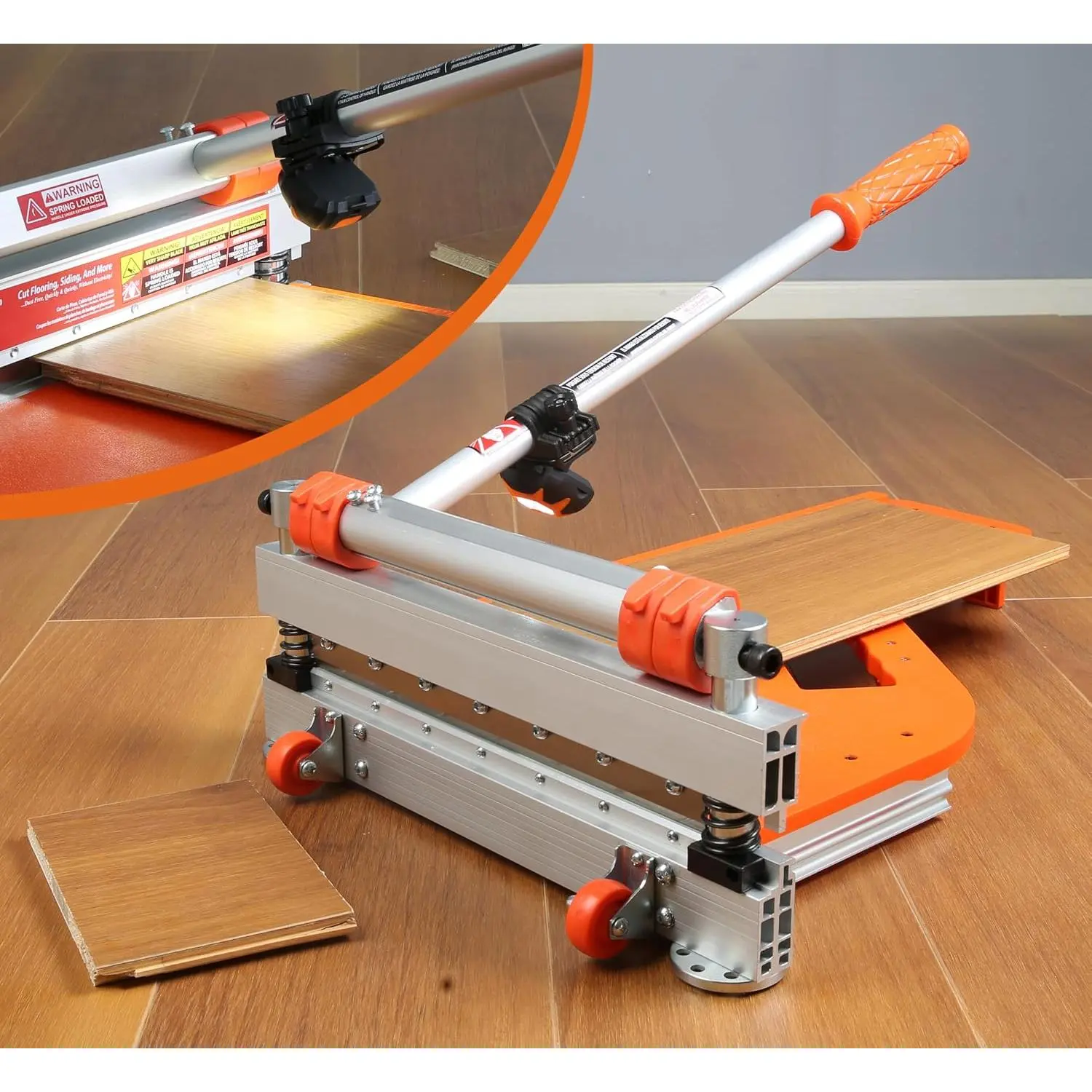 Vinyl, 13" Vinyl Plank with Wheels – Easy Angle & Length Cutting, Flooring - Cuts Vinyl, Engineered Wood, LVP, LVT, VCT, SPC, WPC, HSS Blade/LED Light