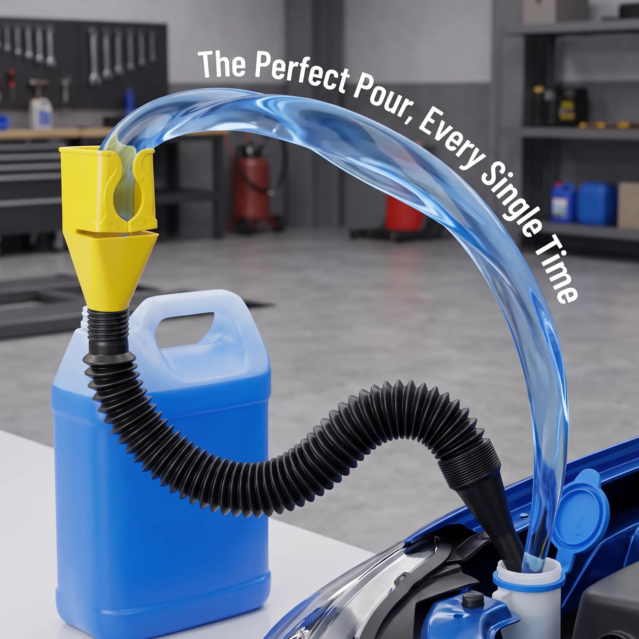 Set of 3 Retractable Flexible Funnels Built-In Filter, Automotive Fluid Transfer Tool for Oil Changes, Pouring Coolant & Gasoline, Compatible with Vehicles, Motorcycles & Machinery Engines